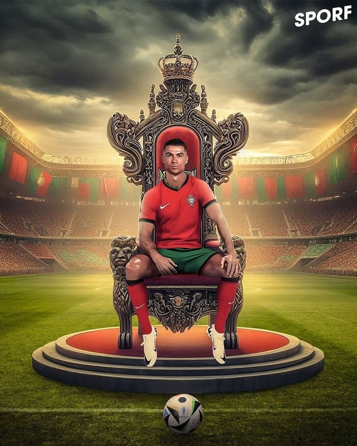 cristiano ronaldo sur un trone
